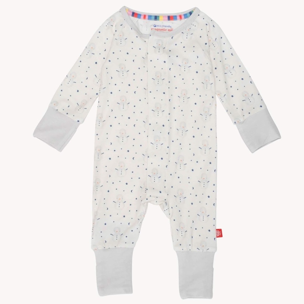 Magnetic Me White and Gray Kids Footie